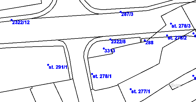 Parcela st. 279 v KÚ Vlašim, Katastrální mapa