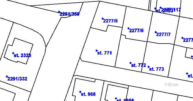 Parcela st. 771 v KÚ Vlašim, Katastrální mapa