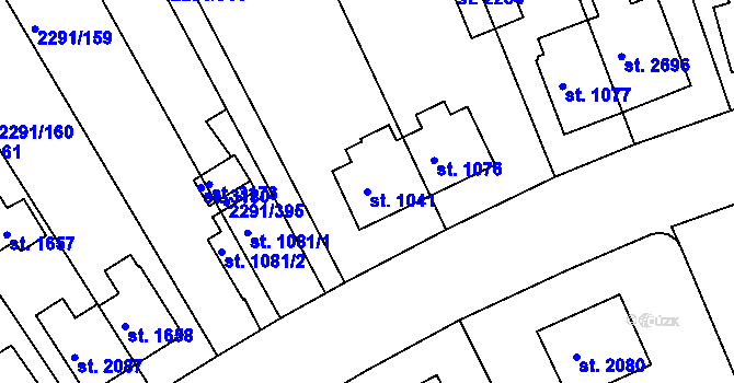 Parcela st. 1041 v KÚ Vlašim, Katastrální mapa