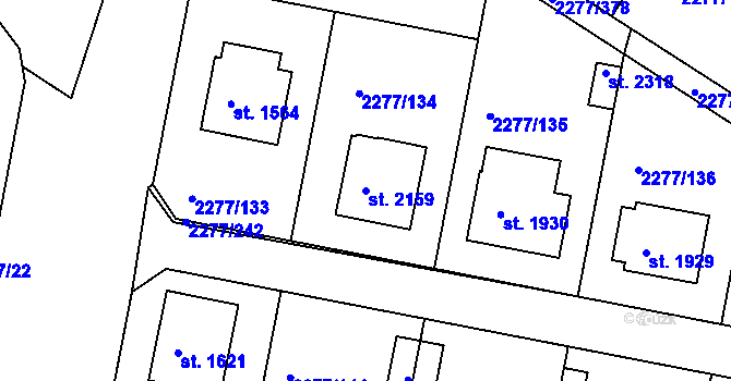 Parcela st. 2159 v KÚ Vlašim, Katastrální mapa
