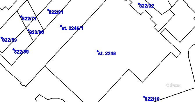 Parcela st. 2248 v KÚ Vlašim, Katastrální mapa
