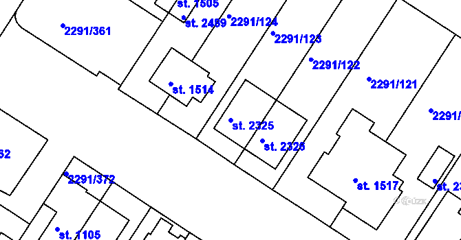 Parcela st. 2325 v KÚ Vlašim, Katastrální mapa