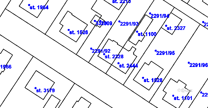 Parcela st. 2328 v KÚ Vlašim, Katastrální mapa