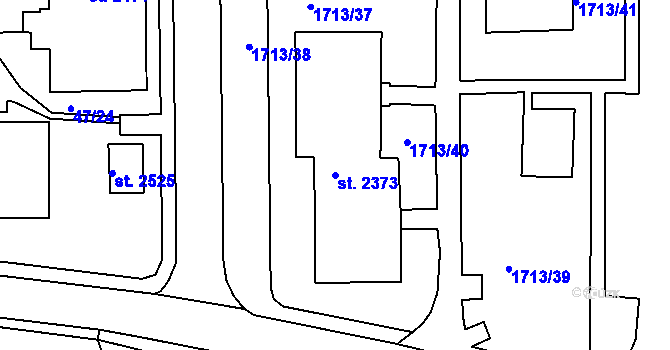 Parcela st. 2373 v KÚ Vlašim, Katastrální mapa