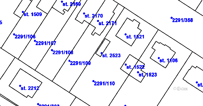 Parcela st. 2523 v KÚ Vlašim, Katastrální mapa