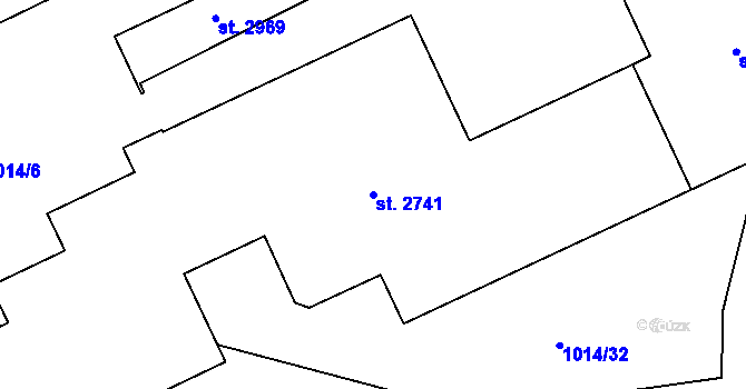 Parcela st. 2741 v KÚ Vlašim, Katastrální mapa