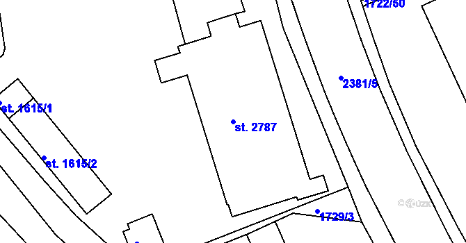 Parcela st. 2787 v KÚ Vlašim, Katastrální mapa