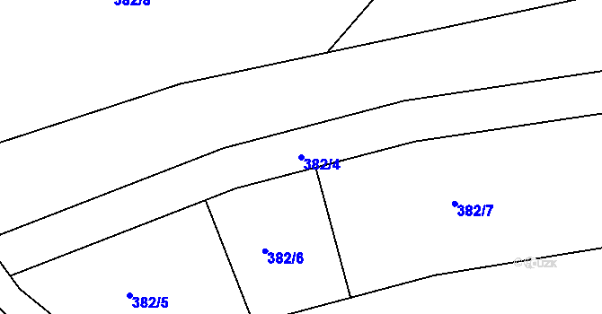 Parcela st. 382/4 v KÚ Vlašim, Katastrální mapa