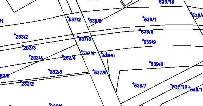 Parcela st. 539/6 v KÚ Vlašim, Katastrální mapa