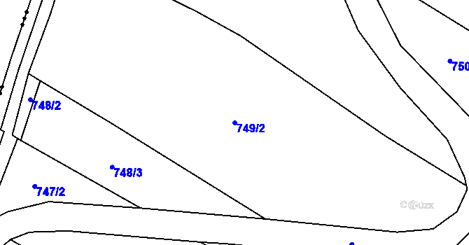 Parcela st. 749/2 v KÚ Vlašim, Katastrální mapa