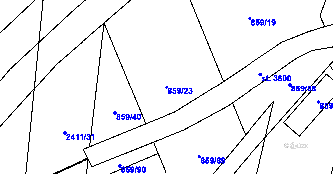Parcela st. 859/23 v KÚ Vlašim, Katastrální mapa