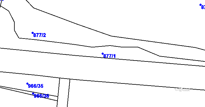 Parcela st. 877/1 v KÚ Vlašim, Katastrální mapa
