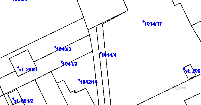 Parcela st. 1014/4 v KÚ Vlašim, Katastrální mapa