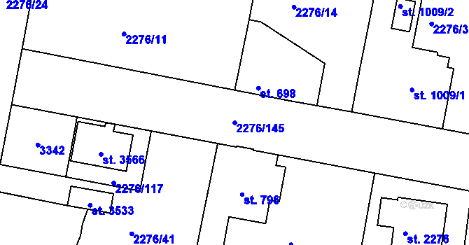Parcela st. 2276/145 v KÚ Vlašim, Katastrální mapa