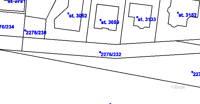 Parcela st. 2276/232 v KÚ Vlašim, Katastrální mapa
