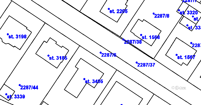 Parcela st. 2287/6 v KÚ Vlašim, Katastrální mapa