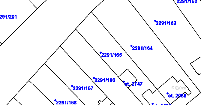 Parcela st. 2291/165 v KÚ Vlašim, Katastrální mapa