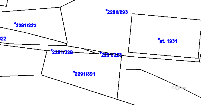 Parcela st. 2291/223 v KÚ Vlašim, Katastrální mapa