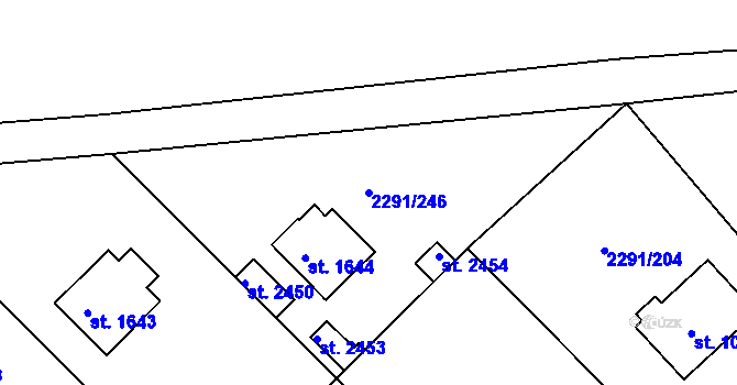 Parcela st. 2291/246 v KÚ Vlašim, Katastrální mapa