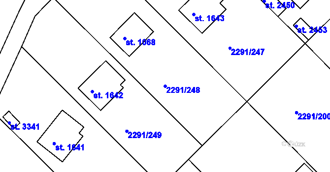 Parcela st. 2291/248 v KÚ Vlašim, Katastrální mapa