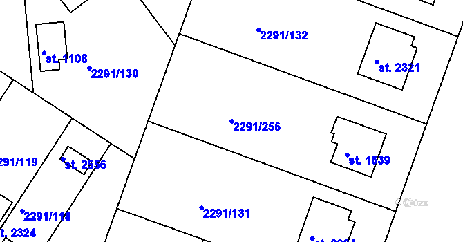 Parcela st. 2291/256 v KÚ Vlašim, Katastrální mapa