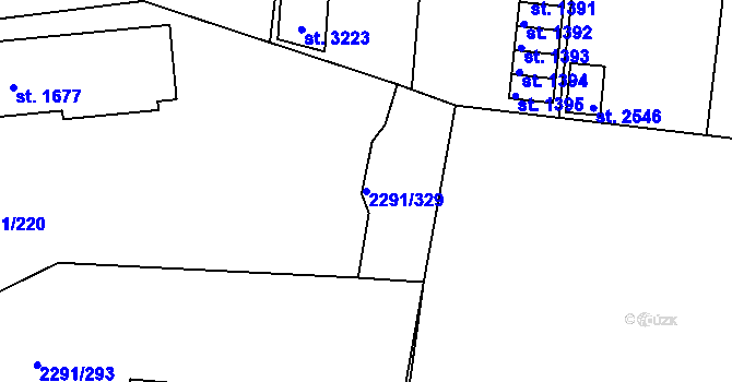 Parcela st. 2291/329 v KÚ Vlašim, Katastrální mapa
