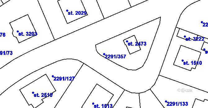Parcela st. 2291/357 v KÚ Vlašim, Katastrální mapa