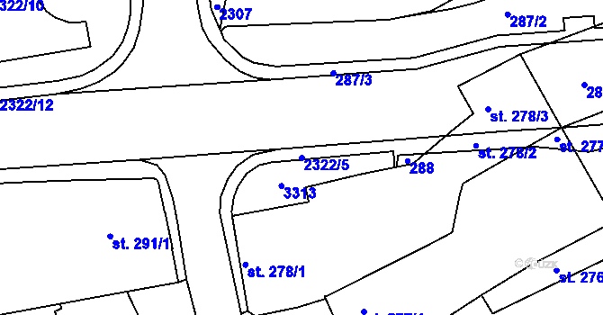 Parcela st. 2322/5 v KÚ Vlašim, Katastrální mapa