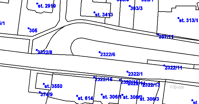 Parcela st. 2322/6 v KÚ Vlašim, Katastrální mapa