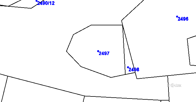 Parcela st. 2497 v KÚ Vlašim, Katastrální mapa