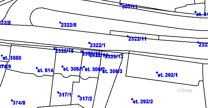 Parcela st. 2322/13 v KÚ Vlašim, Katastrální mapa