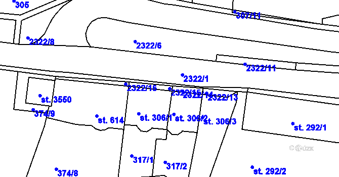 Parcela st. 2322/15 v KÚ Vlašim, Katastrální mapa