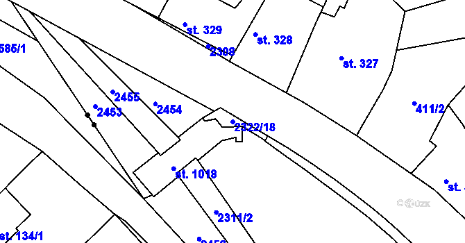 Parcela st. 2322/18 v KÚ Vlašim, Katastrální mapa