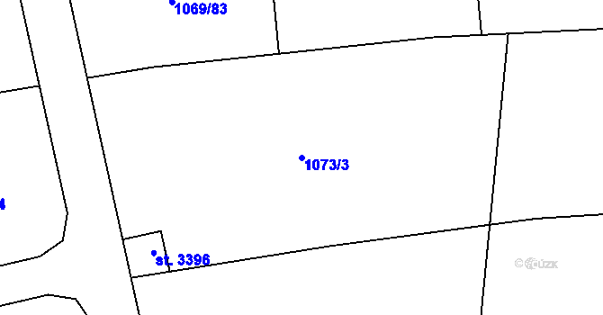 Parcela st. 1073/3 v KÚ Vlašim, Katastrální mapa