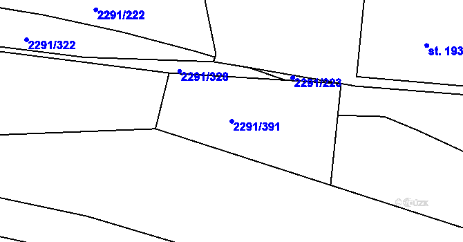 Parcela st. 2291/391 v KÚ Vlašim, Katastrální mapa
