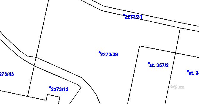 Parcela st. 2273/39 v KÚ Vlašim, Katastrální mapa
