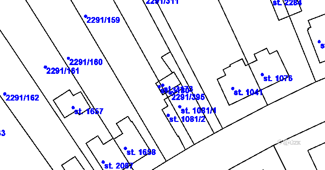 Parcela st. 3173 v KÚ Vlašim, Katastrální mapa