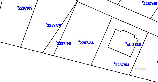 Parcela st. 2287/54 v KÚ Vlašim, Katastrální mapa