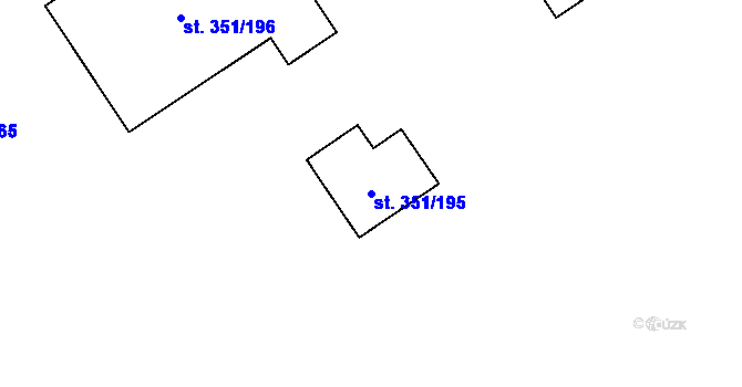 Parcela st. 351/195 v KÚ Vlašim, Katastrální mapa