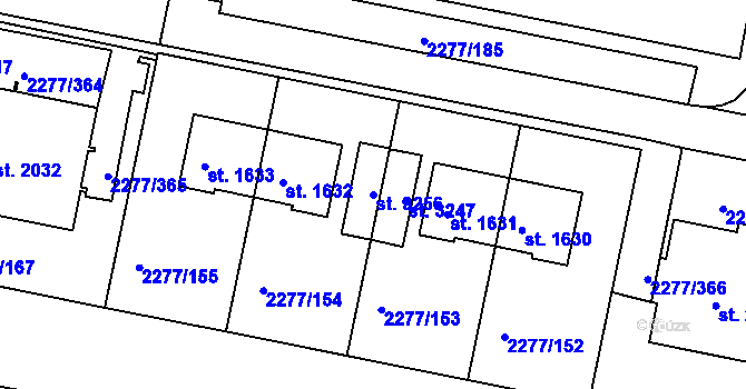 Parcela st. 3256 v KÚ Vlašim, Katastrální mapa