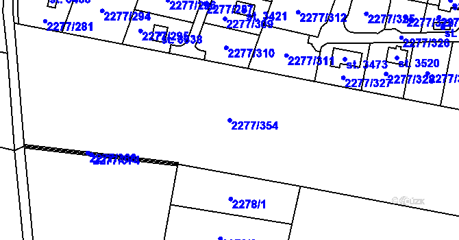 Parcela st. 2277/354 v KÚ Vlašim, Katastrální mapa