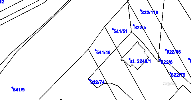 Parcela st. 541/48 v KÚ Vlašim, Katastrální mapa