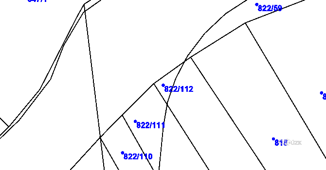 Parcela st. 822/112 v KÚ Vlašim, Katastrální mapa
