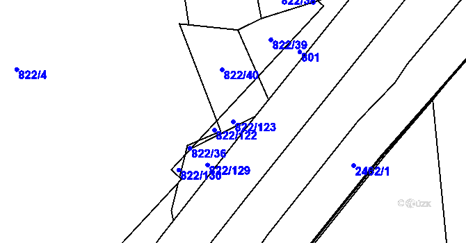 Parcela st. 822/123 v KÚ Vlašim, Katastrální mapa