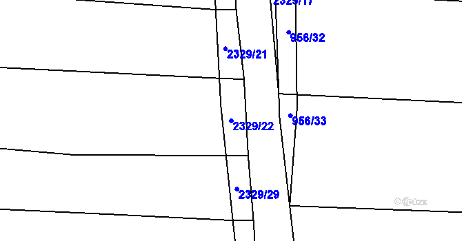 Parcela st. 2329/22 v KÚ Vlašim, Katastrální mapa