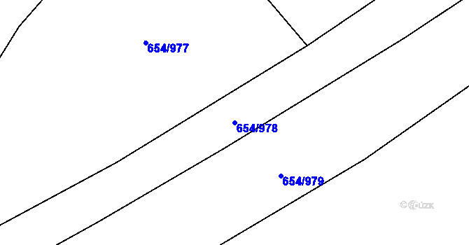 Parcela st. 654/978 v KÚ Vlašim, Katastrální mapa