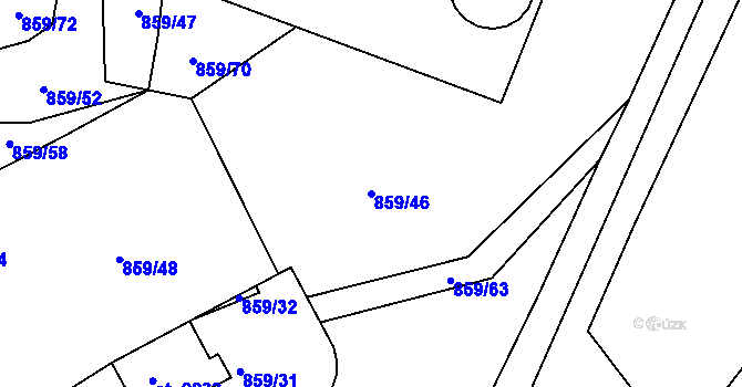 Parcela st. 859/46 v KÚ Vlašim, Katastrální mapa