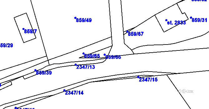 Parcela st. 859/66 v KÚ Vlašim, Katastrální mapa