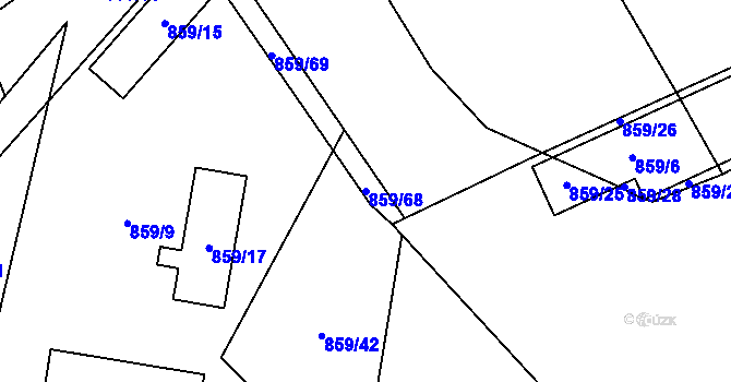 Parcela st. 859/68 v KÚ Vlašim, Katastrální mapa