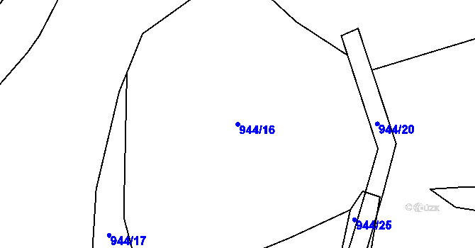 Parcela st. 944/16 v KÚ Vlašim, Katastrální mapa